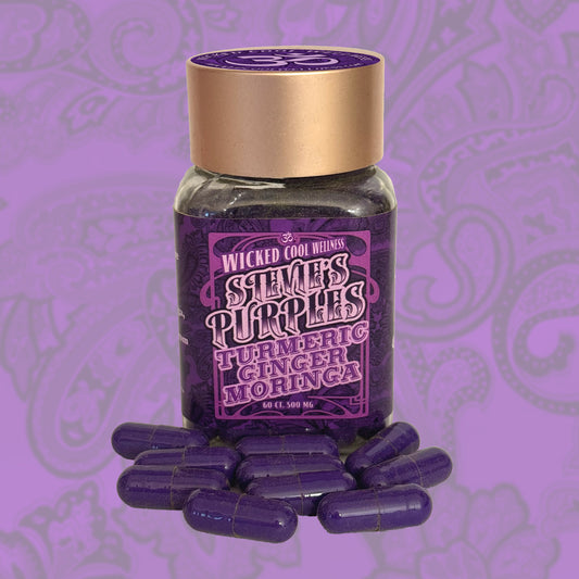 Stevie’s Purples - Turmeric, Ginger & MoringaCapsules (500 MG) - Wicked Cool Wellness