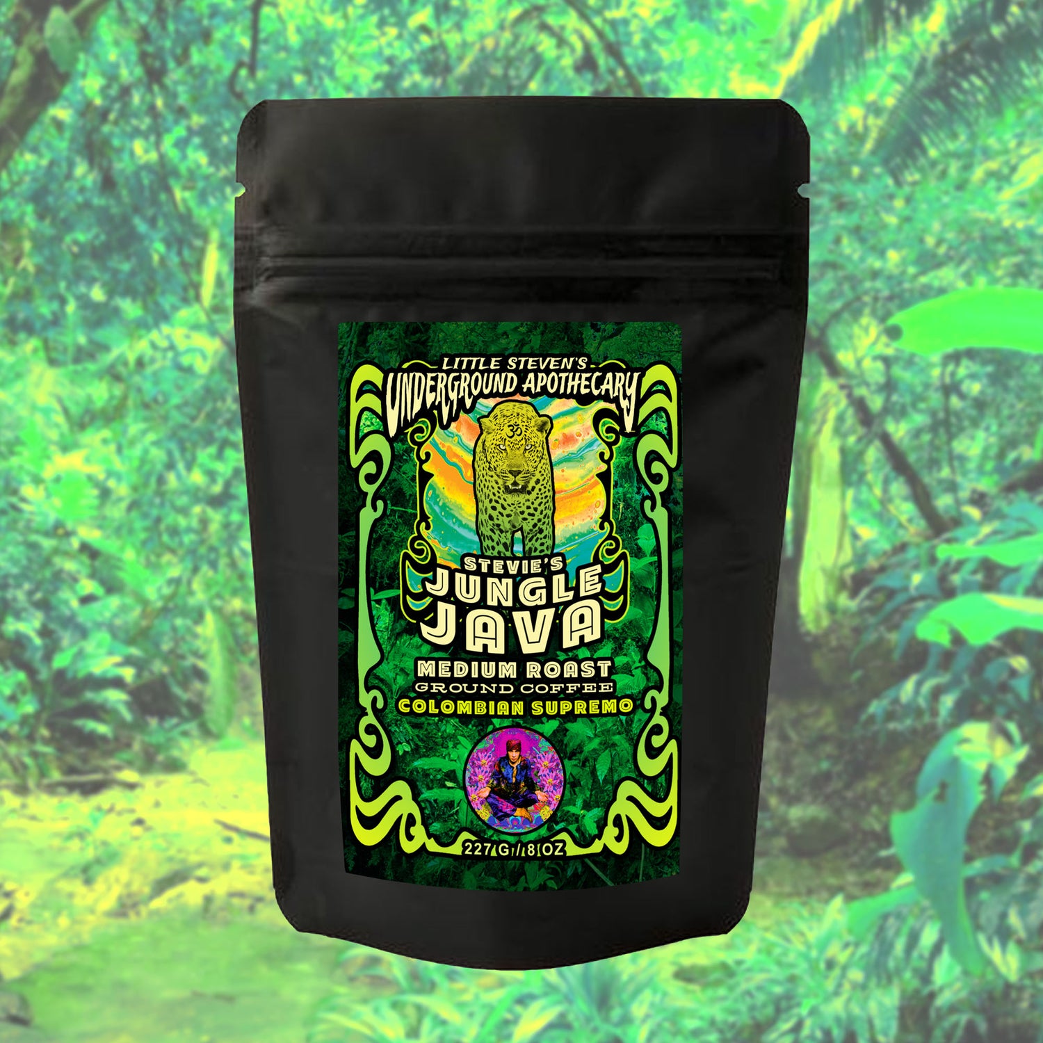 Stevie's Jungle Java Medium Roast Ground Coffee (8 OZ) - Wicked Cool Wellness